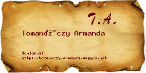 Tomanóczy Armanda névjegykártya